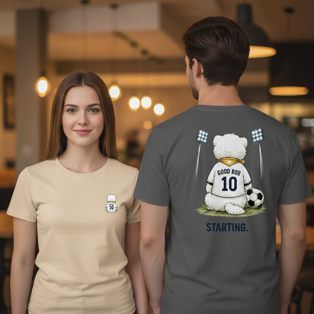 Starting Good Boii Fluffy Dog Soccer Graphic Tee
