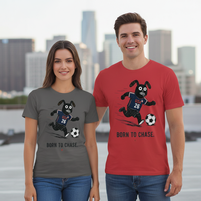 Born to Chase Funny Soccer USA Graphic Tee