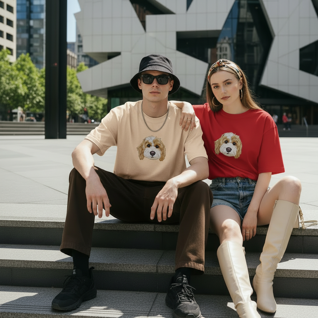 米黄男款+红色女款 联邦广场