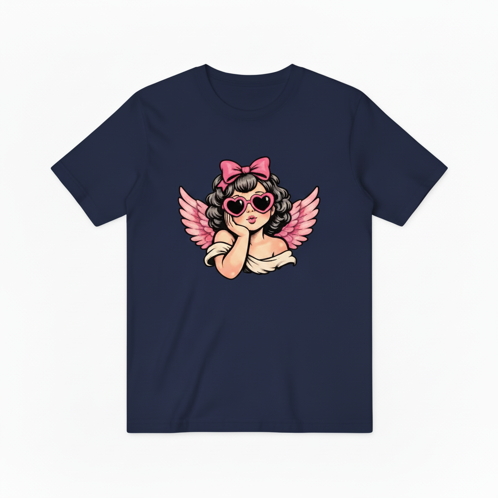 Retro Pink Cherub Graphic T-Shirt T5006