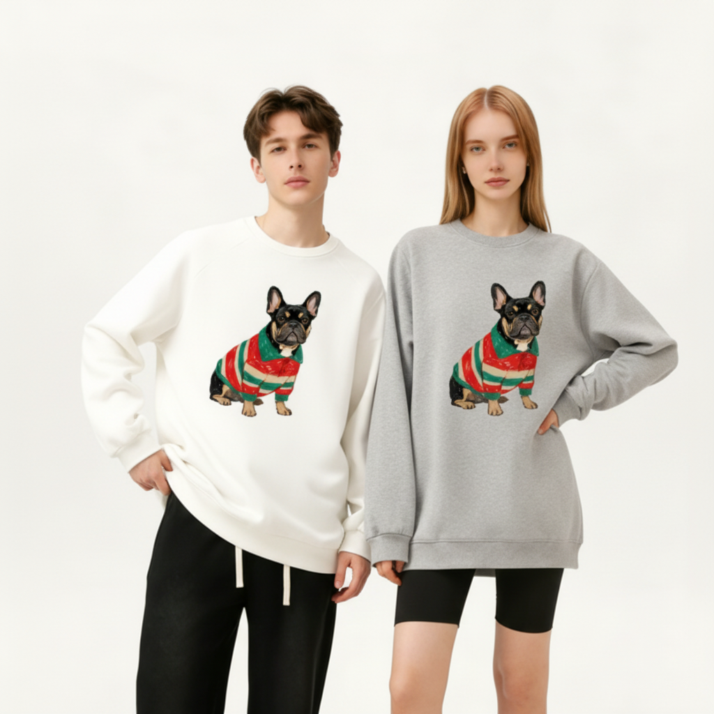 French Bulldog Christmas Sweater Holiday Graphic Crewneck C1039