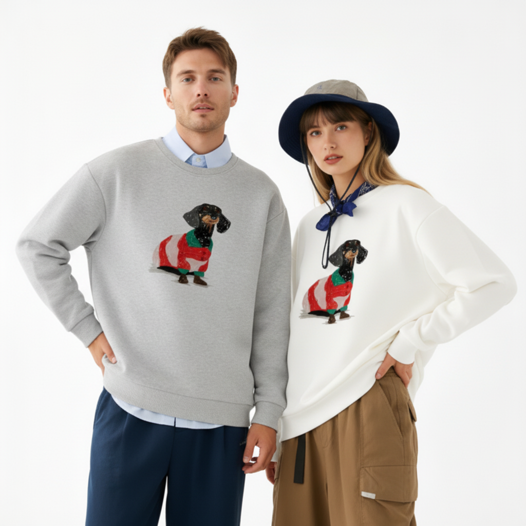 Dachshund Christmas Sweater Holiday Graphic Dog Crewneck C1040