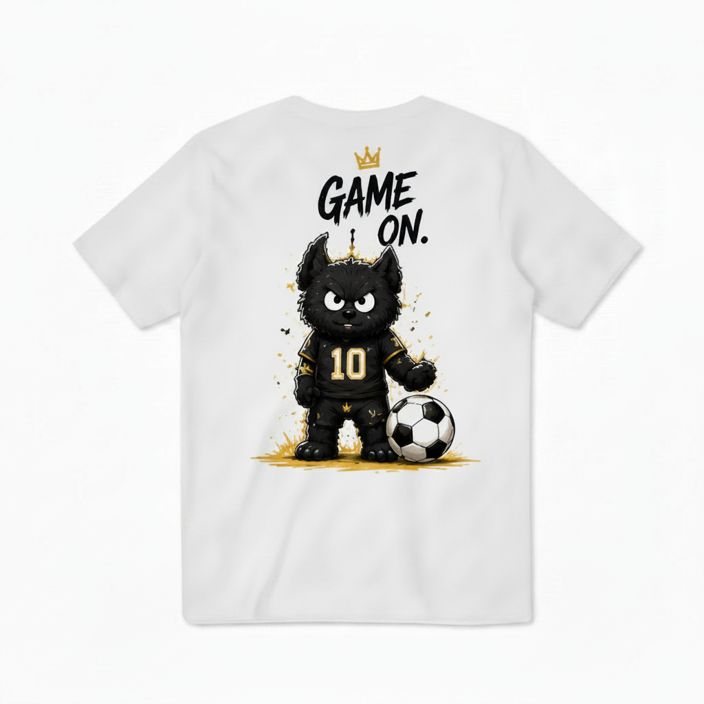 Game On King Cat Soccer Graphic Tee