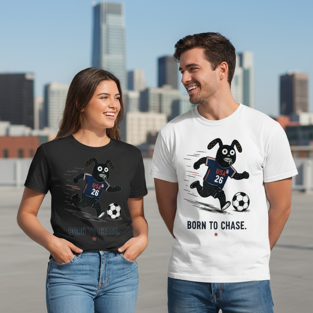 Born to Chase Funny Soccer USA Graphic Tee