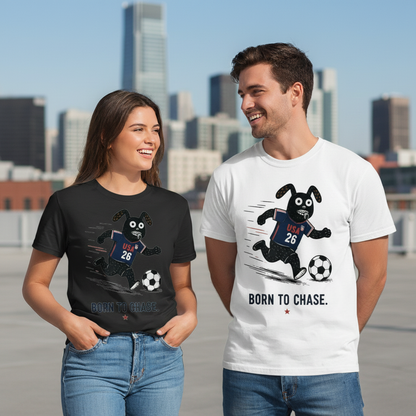 Born to Chase Funny Soccer USA Graphic Tee