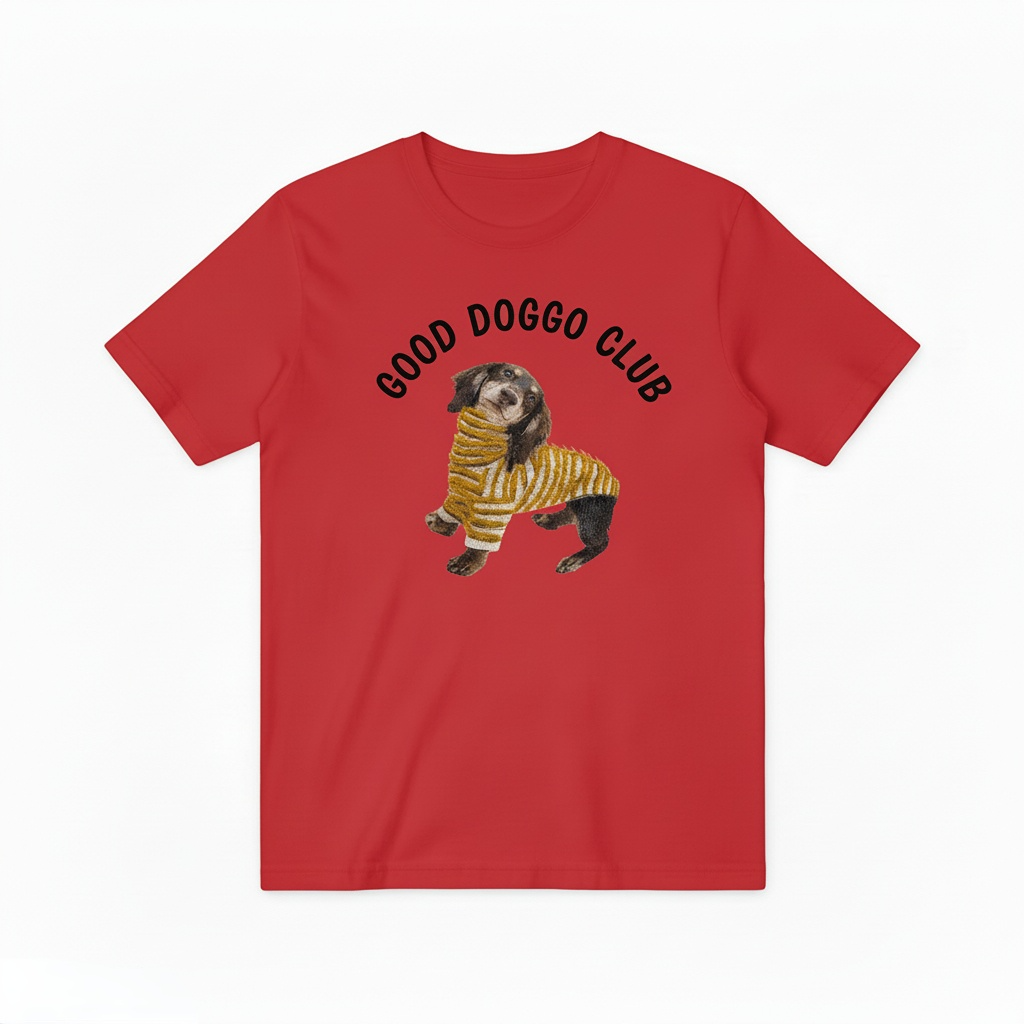 Striped Sweater Dog Graphic Tee Funny Animal Lover  T7003