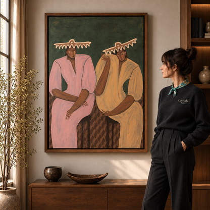 Boho Folk Art Companions Canvas Print