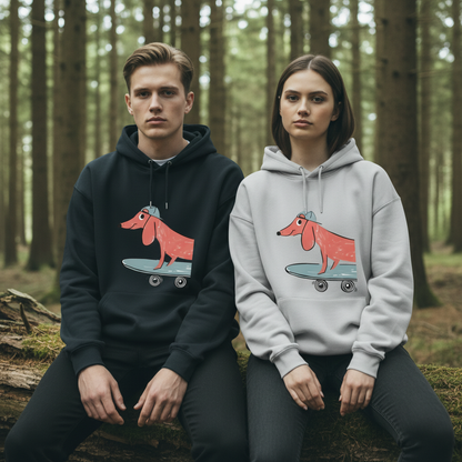 Dachshund Skateboard Graphic Hoodie H1031