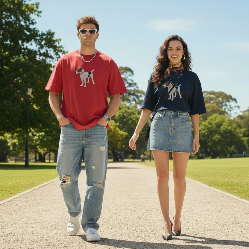 Australian park walking pose