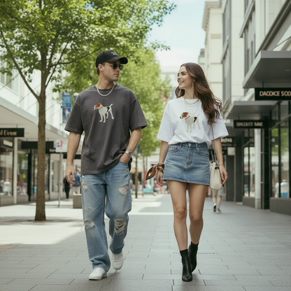 Australian tree-lined street walking pose