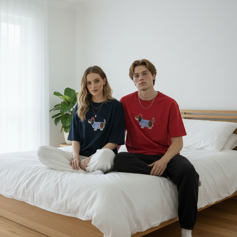 Bedroom sitting on bed edge