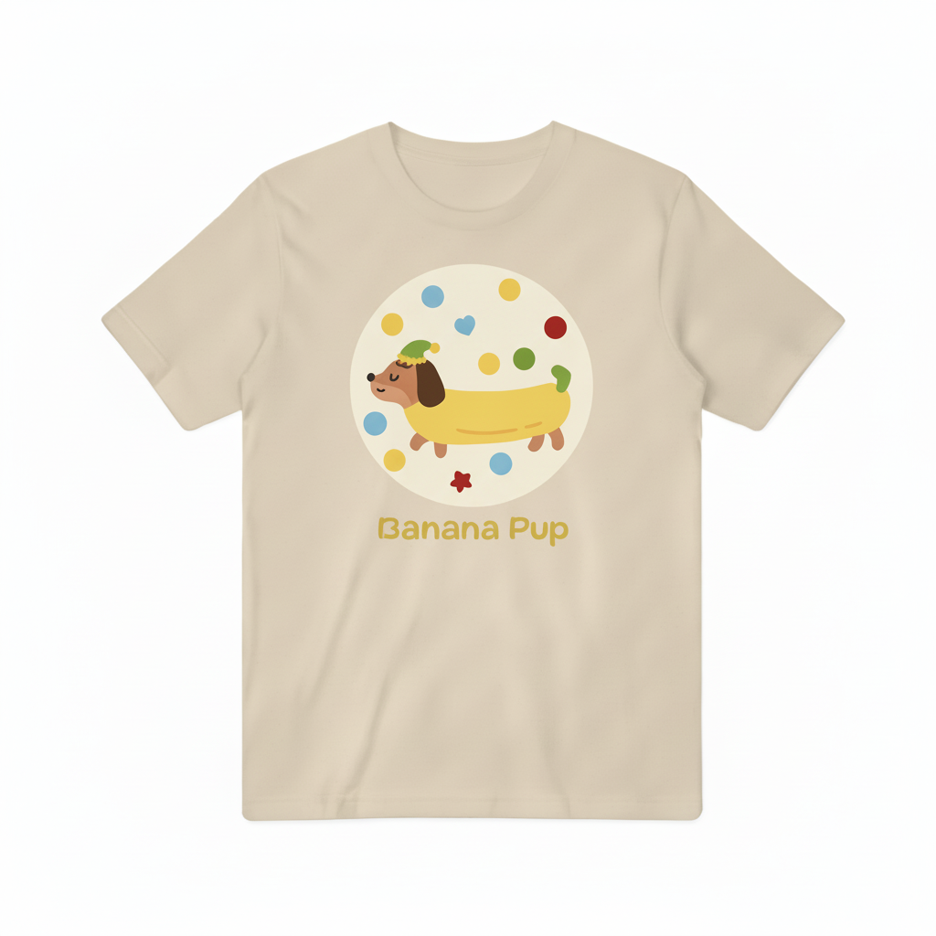 Beige Banana Pup T-shirt