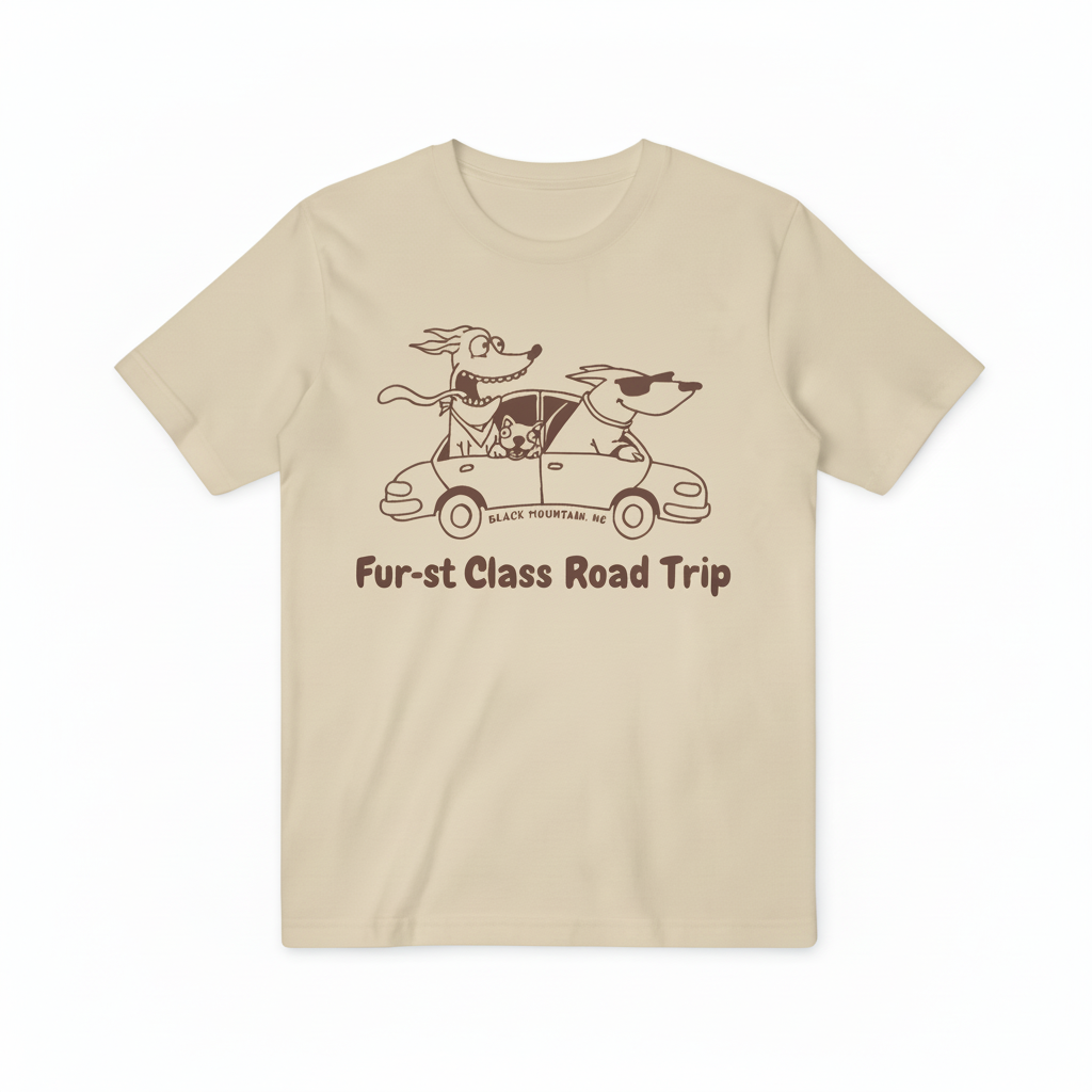 Beige Fur-st Class Road Trip T-shirt