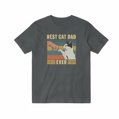 Best Cat Dad Ever Dark Gray T-Shirt Corrected