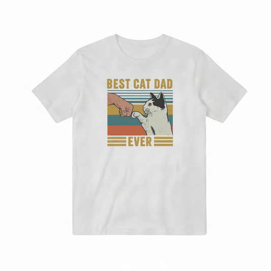 Best Cat Dad Ever White T-Shirt