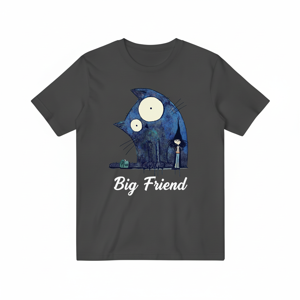 Big Friend 深灰色T恤电商图