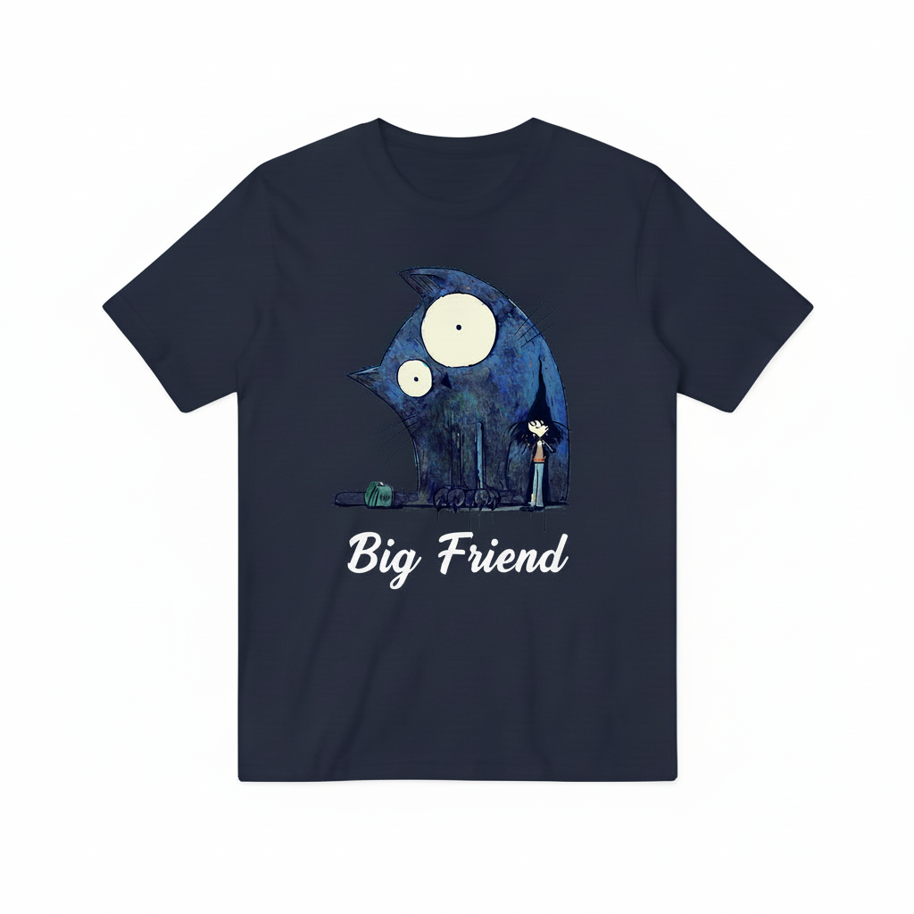 Big Friend 深蓝色T恤电商图