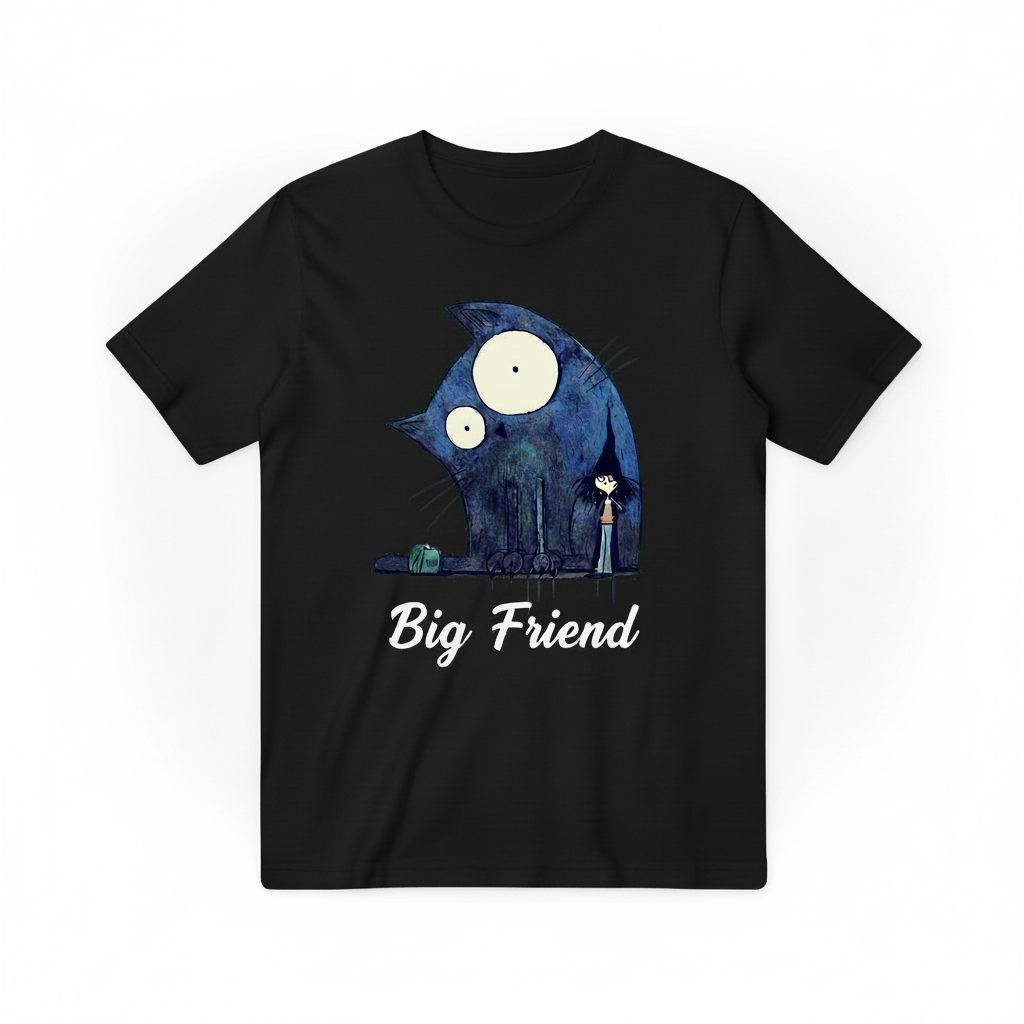 Big Friend 黑色T恤电商图