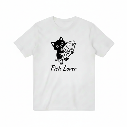 Black Cat with Fish Design 2