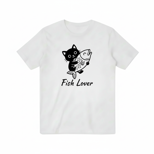 Black Cat with Fish Design 2