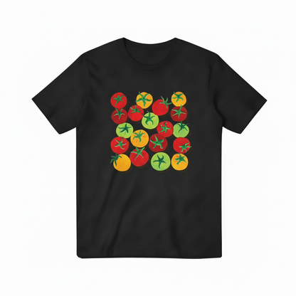 Black Colorful Tomatoes Tee