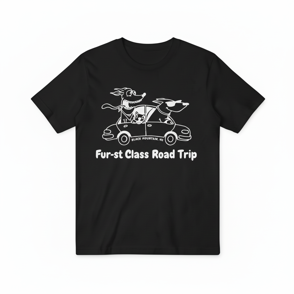 Black Fur-st Class Road Trip T-shirt