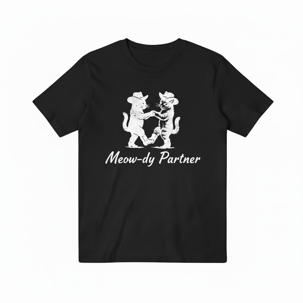 Black Meow-dy Partner T-shirt