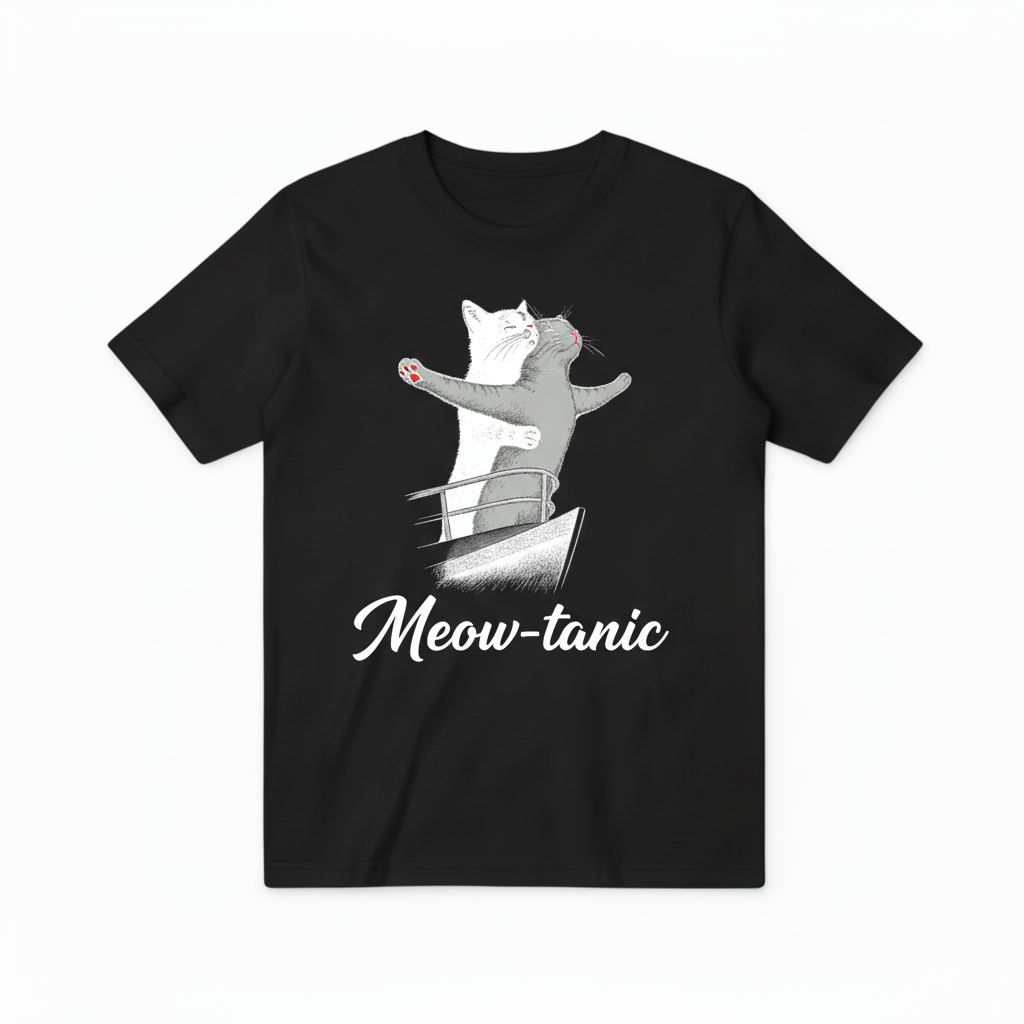 Black Meow-tanic T-shirt