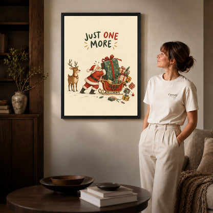 Black framed one more gift artwork scene assigned to all six black framed canvas sizes.