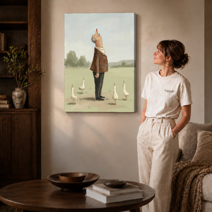 Gallery wrapped skyward goose company artwork scene assigned to all six unframed wrapped canvas sizes.
