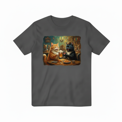 Cats at Bar Dark Gray T-shirt