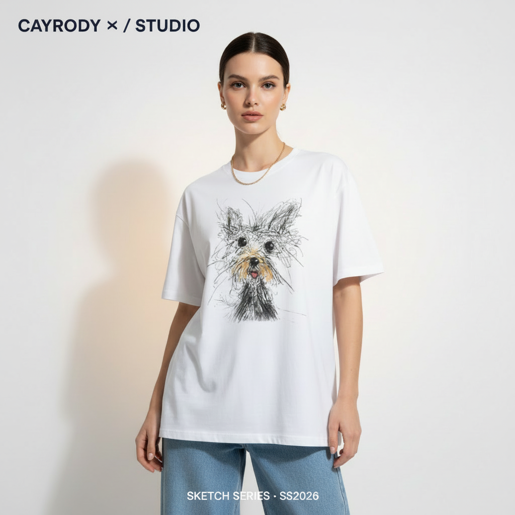 Cayrody Studio - Large Frame Defined Model White Tee