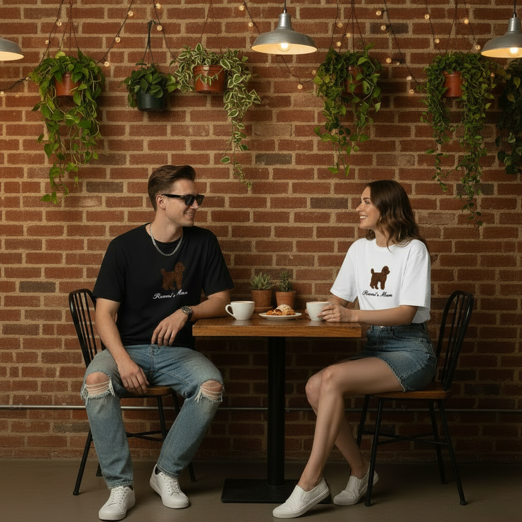 Cozy café sitting at table