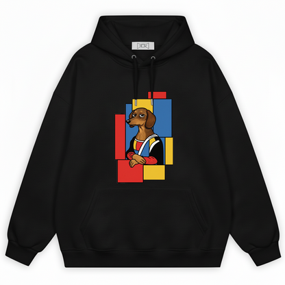 Mona Lisa Dachshund Art Funny Graphic Hoodie H1107