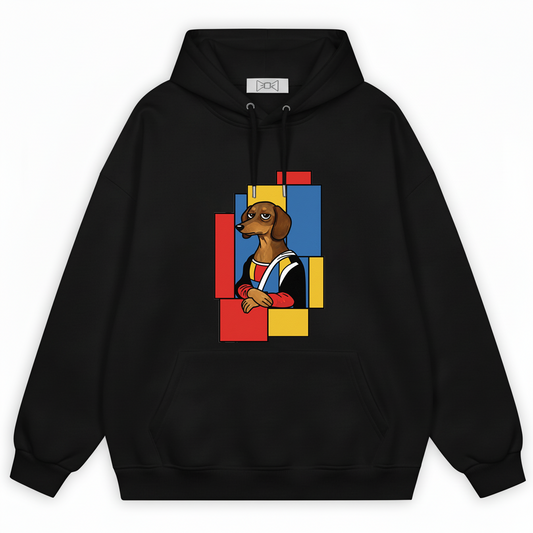 Mona Lisa Dachshund Art Funny Graphic Hoodie H1107