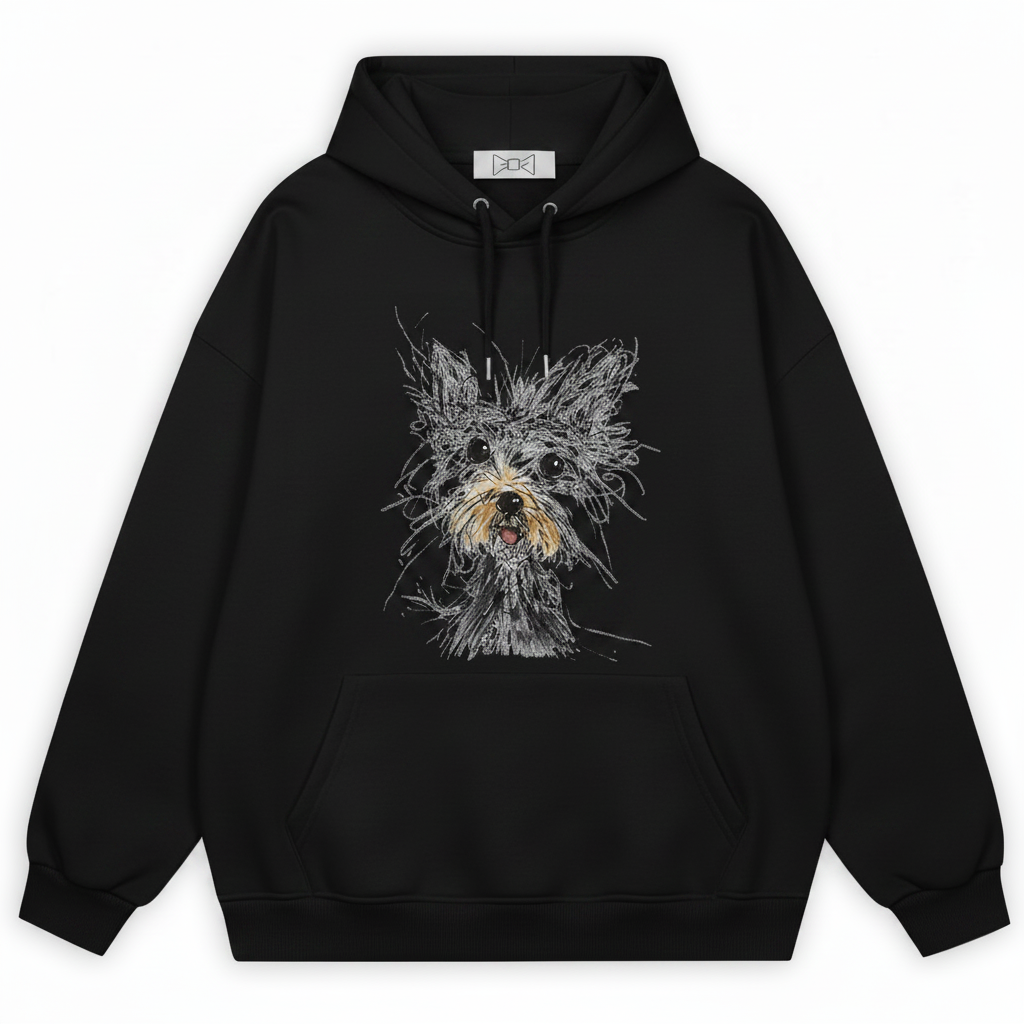 Sketch Portrait Schnauzer Graphic Hoodie H1113