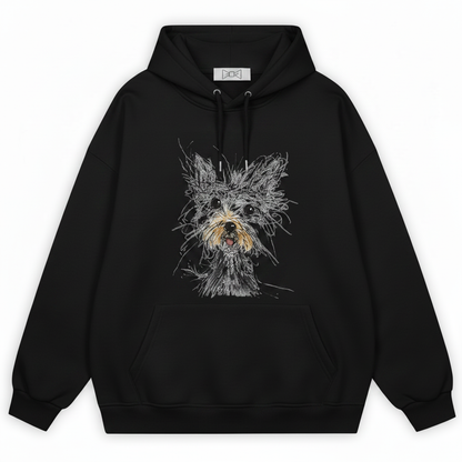 Sketch Portrait Schnauzer Graphic Hoodie H1113