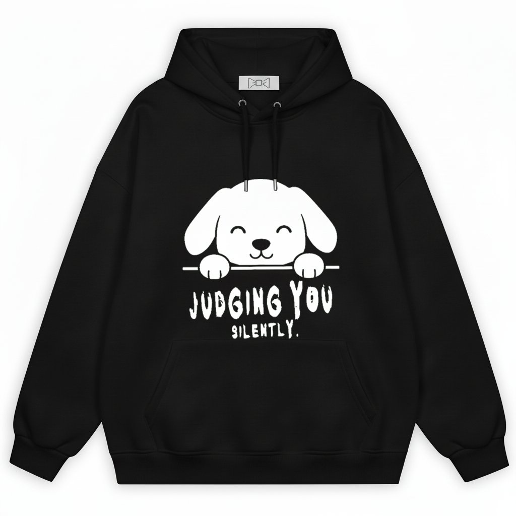 Judging You Silently Funny Puppy Hoodie H1090