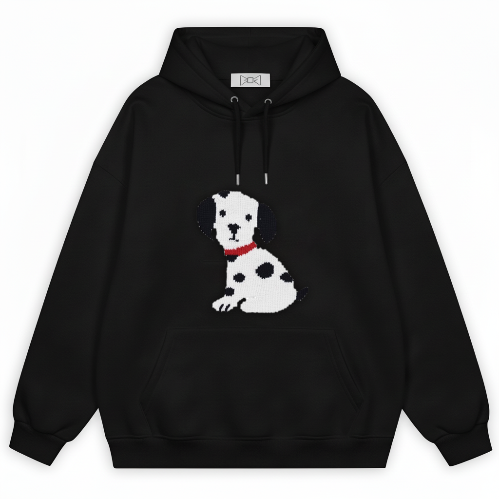 Red Collar Dalmatian Puppy Hoodie H1042