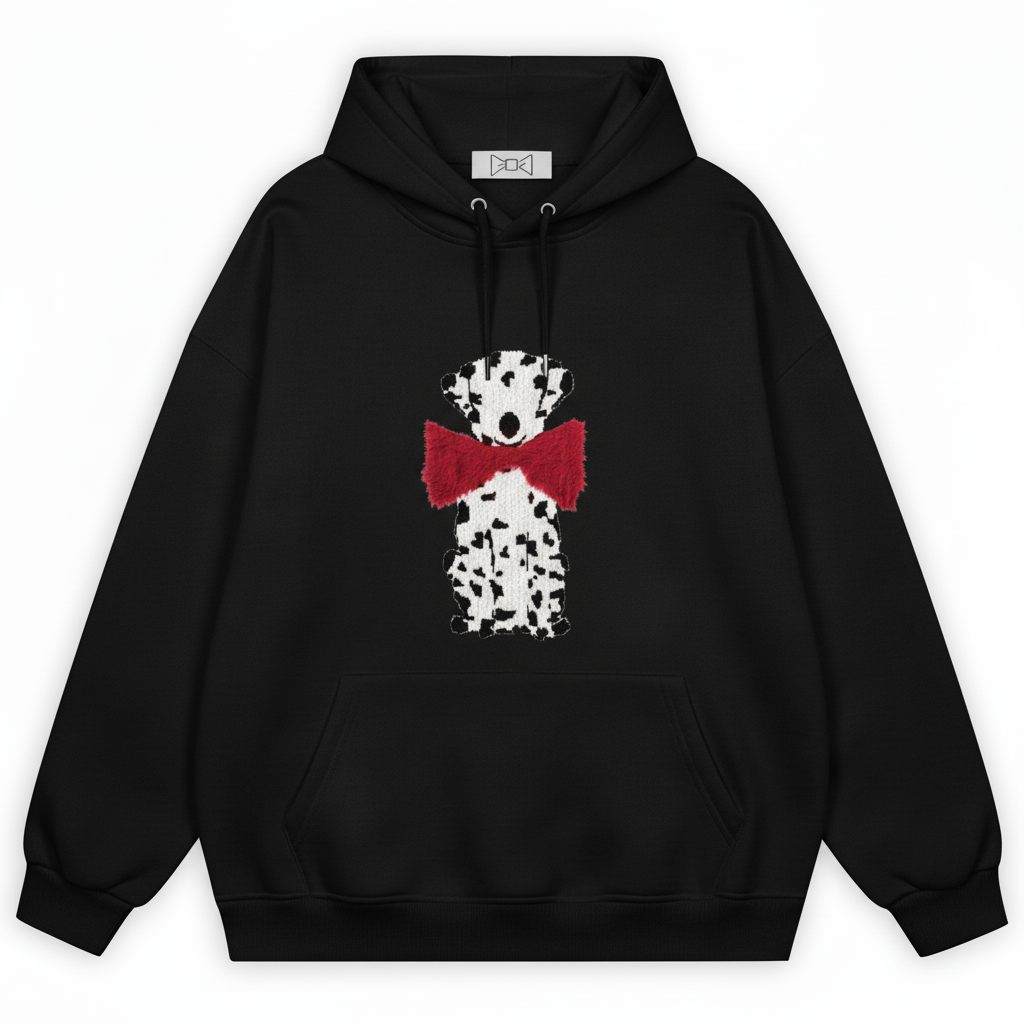Dalmatian Red Bow Hoodie H1058