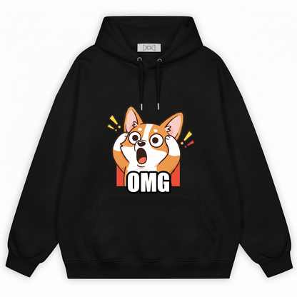 OMG Shocked Corgi Funny Graphic Hoodie H1104