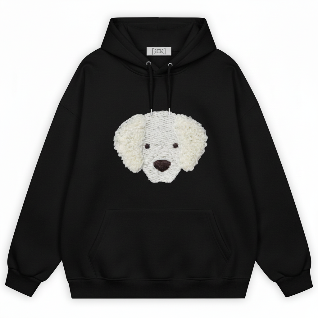 Fluffy White Dog Hoodie H1017