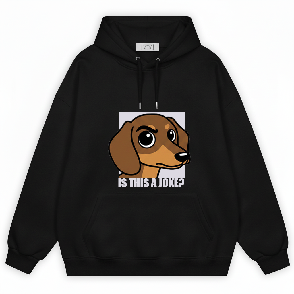 "Is This a Joke?" Funny Dachshund Graphic Hoodie H1106