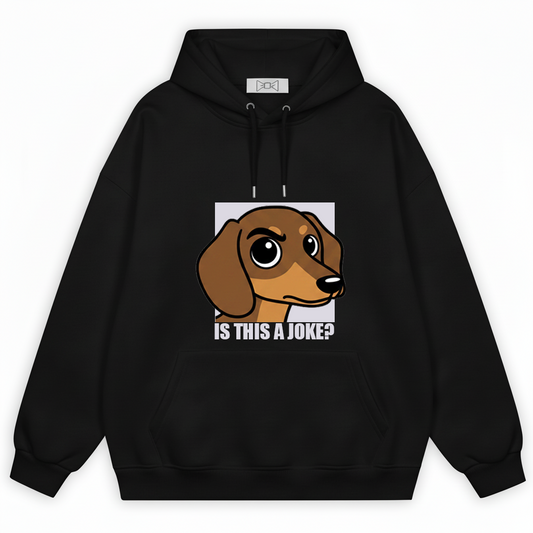 "Is This a Joke?" Funny Dachshund Graphic Hoodie H1106