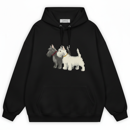 Pixel Art Scottie Westie Dog Duo Hoodie H1056
