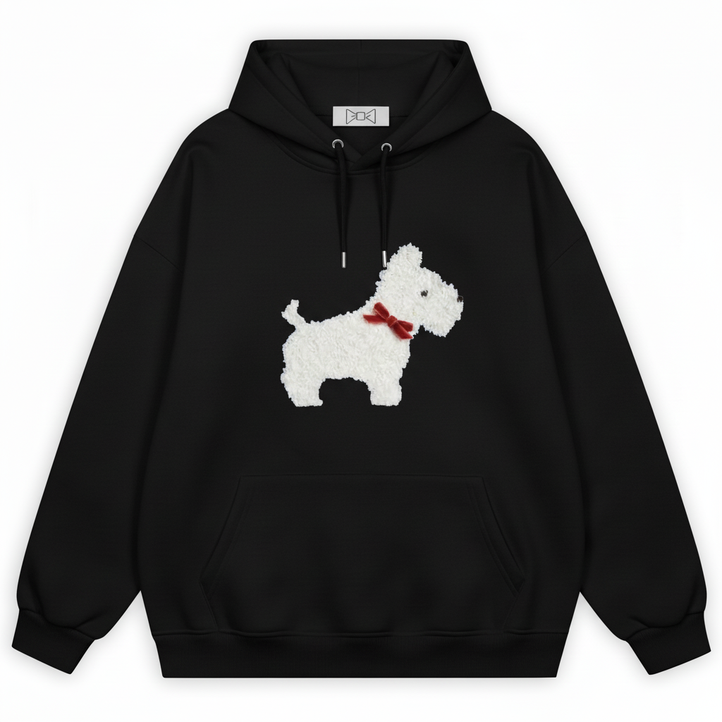 Westie Red Bow Collar Hoodie H1059