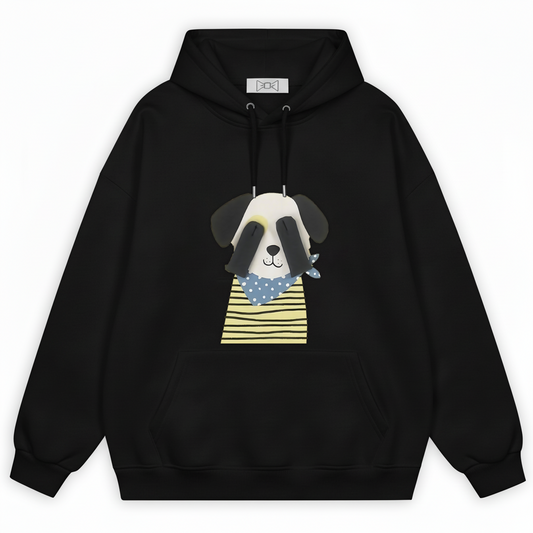 Blindfold Puppy Stripe Bandana Hoodie H1055