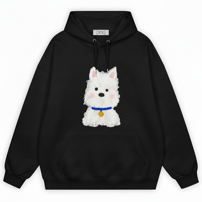 Blue Collar White Puppy Hoodie H1044
