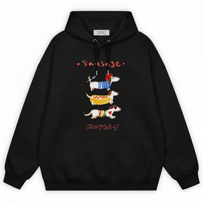 Sausage Market Dachshund Trio Funny Hoodie H1076