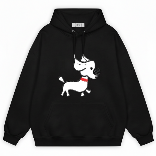 Westie Red Collar Walking Embroidery Hoodie H1063